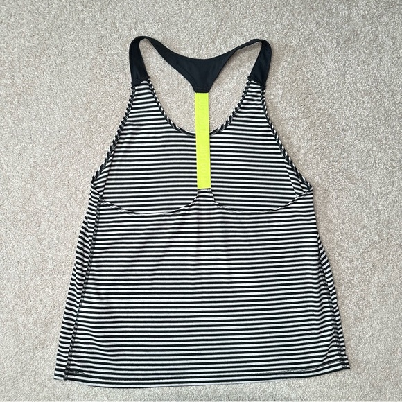Nike Black and White Striped Racerback Tank Top, Medium - Picture 2 of 5
